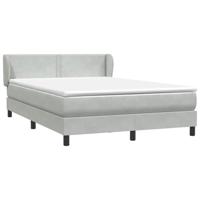 Boxspring met matras fluweel lichtgrijs 160x210 cm - thumbnail