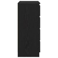 Dressoir met lades 71x35x84 cm spaanplaat zwart eikenkleurig - thumbnail