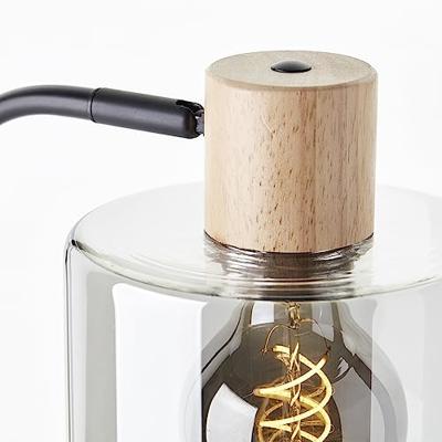 Brilliant TafellampWeald zwart met hout - 94707/93