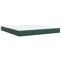 Boxspring met matras fluweel donkergroen 180x200 cm - thumbnail