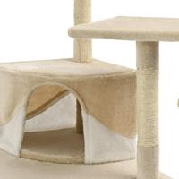 VidaXL Kattenkrabpaal met sisal krabpalen 203 cm beige en wit - thumbnail
