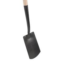 Spade 16 cm antraciet met houten steel 76 cm - thumbnail