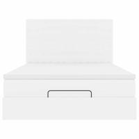 Ottoman bed met matras en LED's 140x200cm kunstleer wit - thumbnail