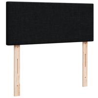 Boxspring met matras stof zwart 140x190 cm - thumbnail
