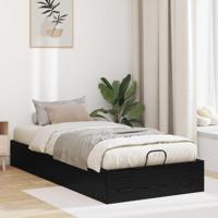 Ottoman Bedframe Zwart Eiken 193 x 120 x 25 cm Spaanplaat - thumbnail