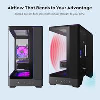 Montech king 15 pro midi tower behuizing (zwart | 2x usb-a | 1x usb-c | rgb | window) - thumbnail