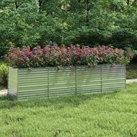 VidaXL Plantenbak verhoogd 320x80x77 cm gegalvaniseerd staal zilver - thumbnail