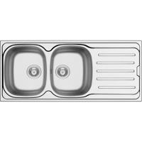 Spoelbak Uitstortgootsteen Van Marcke Callisto 2B 116x50 cm RVS Go by Van Marcke - thumbnail