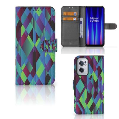 OnePlus Nord CE 2 | Book Case | Abstract Green Blue OnePlus Nord CE 2 | Book Case | Abstract Green Blue