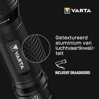 VARTA Zaklamp LED, Night Cutter Pro F40R, oplaadbaar, met powerbankfunctie, lamp, zaklamp voor buiten en huishouden, 2000 lm, waterdicht IP67, luchtvaartaluminium, precisiefocus, koord