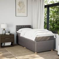 Boxspring met matras stof taupe 80x200 cm - thumbnail