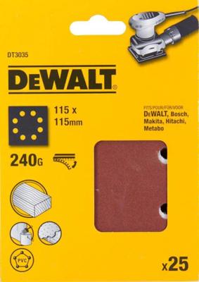 DeWalt Accessoires schuurpapier 1/4, 115x115mm, geperforeerd, velcro, k240 - dt3035-qz