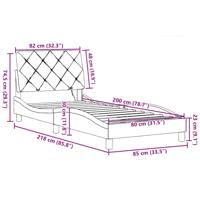 Bedframe met LED zonder matras 80x200 cm stof lichtgrijs - thumbnail