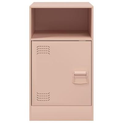 Nachtkastje 34,5x39x62 cm staal roze