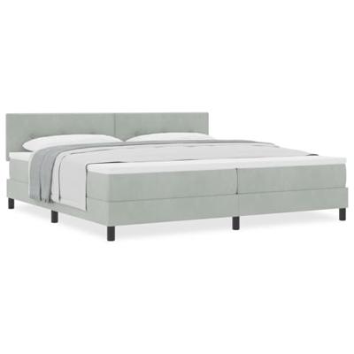 Boxspringbed met Matras met matras Lichtgrijs 200 x 200 cm Stof