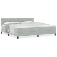 Boxspringbed met Matras met matras Lichtgrijs 200 x 200 cm Stof - thumbnail