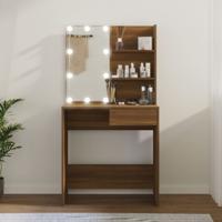 Kaptafel met LED-verlichting 74,5x40x141 cm bruin eikenkleur - thumbnail