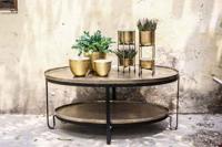 PTMD Ovale Salontafel 'Kae', 96,5 x 58,5cm, kleur Goud - thumbnail