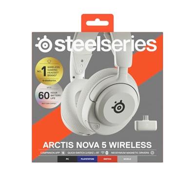 Steelseries Arctis Nova 5 Wit Draadloze Gaming Headset Steelseries Arctis Nova 5 Wit Draadloze Gaming Headset