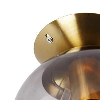 QAZQA Art deco plafondlamp messing met smoke glas - Pallon - thumbnail