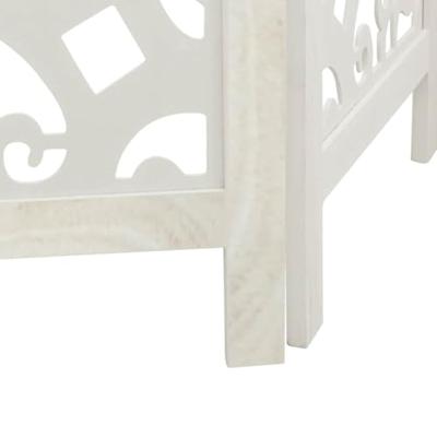 Kamerscherm met 6 panelen massief paulowniahout wit