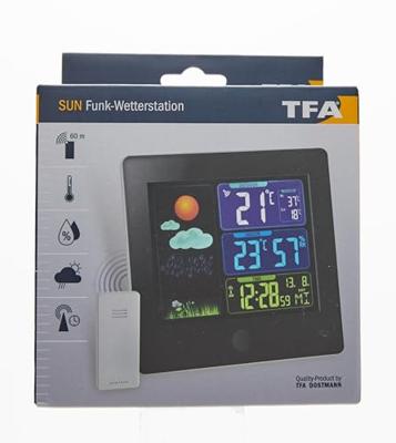 TFA Dostmann SUN 35.1133.01 Draadloos weerstation Verwachting voor 12 tot 24 uur Aantal sensoren max.: 1 TFA Dostmann SUN 35.1133.01 Draadloos weerstation Verwachting voor 12 tot 24 uur Aantal sensoren max.: 1
