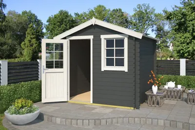 Outdoor Life Products | Tuinhuis Wels 230 x 230 | Gecoat | Carbon Grey-Wit Outdoor Life Products | Tuinhuis Wels 230 x 230 | Gecoat | Carbon Grey-Wit
