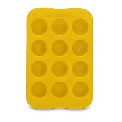 Siliconen chocolade mal lade creatieve geometrie gevormde Ice Cube cake decoratie schimmel vorm: ronde (geel)