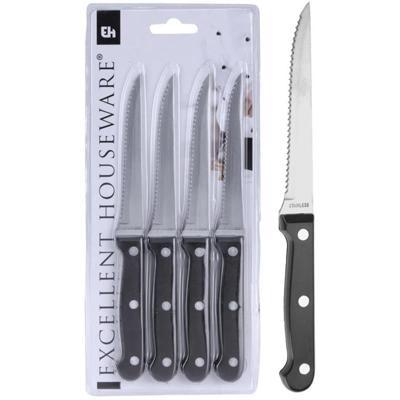Excellent Houseware Steakmessenset 4-delig op blisterkaart Excellent Houseware Steakmessenset 4-delig op blisterkaart