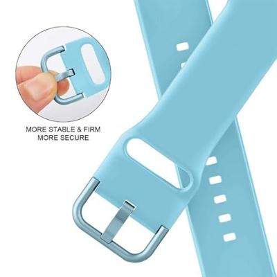 Soft siliconen bandje met gespsluiting - Lichtblauw - Geschikt voor Apple Watch 44mm / 45mm / 46mm / 49mm