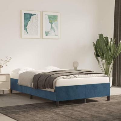 Bedframe zonder matras 120x190 cm fluweel donkerblauw Bedframe zonder matras 120x190 cm fluweel donkerblauw