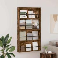 Tijdschrift Rek met plank 2 pcs Gerookt eiken 80 x 12 x 70 cm - thumbnail