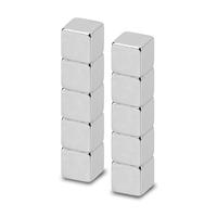 Maul neodymium kubusmagneet, ft 10 x 10 x 10 mm, zilver, blister van 10 stuks - thumbnail