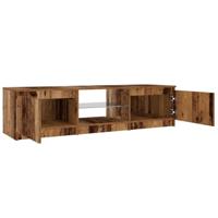 Tv-meubel met LED 140x40x35,5 cm bewerkt hout oud houtkleurig - thumbnail
