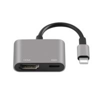 Onten 7565S 8 pin naar HDMI HDTV beamer video adapter kabel voor iPad (grijs) - thumbnail