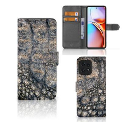 Motorola Edge 40 Pro | Telefoonhoesje | Met pasjeshouder | Krokodillenprint