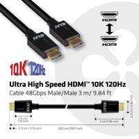 club3D CAC-1373 HDMI-kabel HDMI Aansluitkabel HDMI-A-stekker, HDMI-A-stekker 3.00 m Zwart 10K UHD, 8K UHD, Vlambestendig - thumbnail
