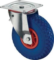 BS Rollen Zwenkwiel met totaalklem | wiel-d. 260 mm draagvermogen 160 kg | met schroefplaat rollager | rubber blauwgrijs | 1 stuk - L420.D16.260 - thumbnail