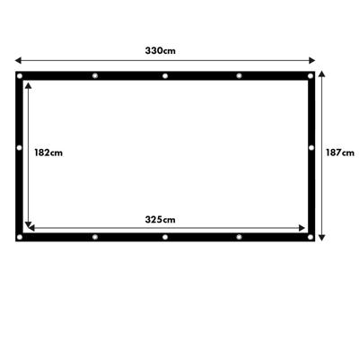 Maclean projectiescherm, 150", 330x187cm, 25mm kader 16:9, spanhaken, MC-167 Maclean projectiescherm, 150", 330x187cm, 25mm kader 16:9, spanhaken, MC-167