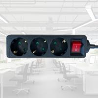 Stekkerdoos BRASQ 3 voudig 3 meter zwart - thumbnail