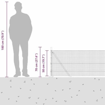 VidaXL Afrasteringspaal grijs 10 x 0,5 m (19 x 19 mm gaas) staal VidaXL Afrasteringspaal grijs 10 x 0,5 m (19 x 19 mm gaas) staal