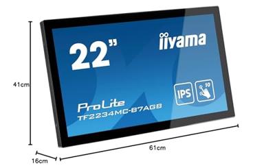 Iiyama ProLite TF2234MC-B7AGB LED-monitor 55.9 cm (22 inch) Energielabel F (A - G) 1920 x 1080 Pixel Full HD 8 ms DisplayPort, VGA, HDMI, USB IPS LED
