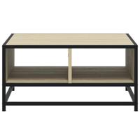 Salontafel 60,5x60,5x30 cm bewerkt hout en metaal sonoma eiken - thumbnail