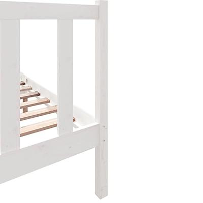 Bedframe massief grenenhout wit 120x190 cm