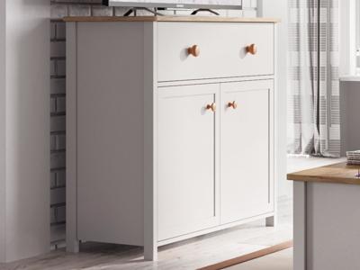 Dressoir SHELLY 2 deuren 1 lade wit/ eik nash Dressoir SHELLY 2 deuren 1 lade wit/ eik nash