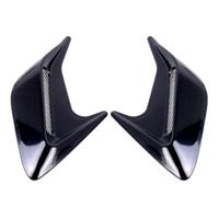 2PCS Plastic Decorative Air Flow Intake Turbo Bonnet Hood Side Vent Grille Cover With Self-adhesive Sticker(Black) - thumbnail