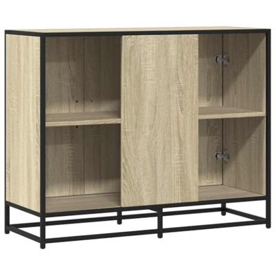 Dressoir 94x35x76 cm bewerkt hout sonoma eikenkleurig Dressoir 94x35x76 cm bewerkt hout sonoma eikenkleurig
