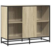 Dressoir 94x35x76 cm bewerkt hout sonoma eikenkleurig - thumbnail