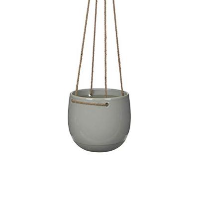 Mica Decorations Resa hangpot rond 18,5x17 cm licht grijs