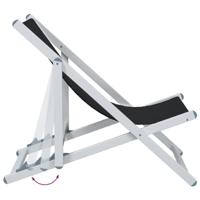 Strandstoelen inklapbaar 2 st aluminium en textileen zwart - thumbnail
